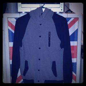 2 tone black and grey hoodie